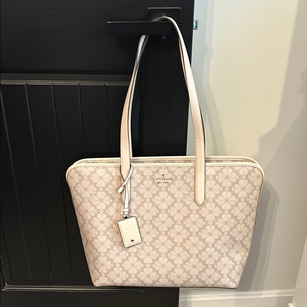 Kate Spade Cream Geometric Tote Bag